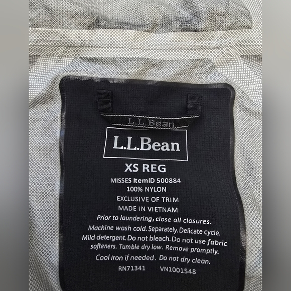 L.L.Bean Trail Model Rain Jacket Black Womens XS Outdoor Boat Coastal Nautical - Picture 4 of 10